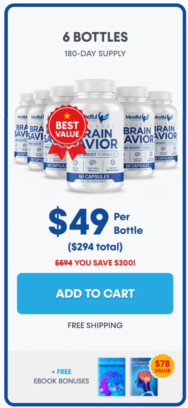 Brain Savior 6 bottle bundle best value
